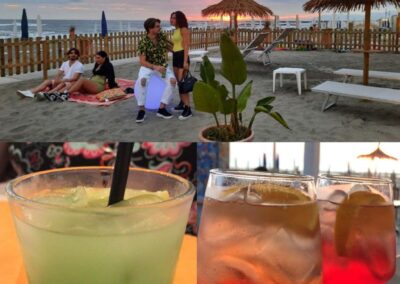 Cocktail e area relax in spiaggia